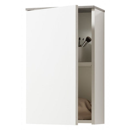 Pensile da Bagno Galaverna Bianco Lucido e Cemento con 1 anta h 65 cm