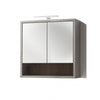 Specchiera da Bagno Industrial mobile sospeso con 2 ante specchiate e faretto e LED