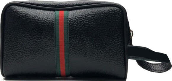 Pochette-Uomo-Nero-Borsello-Beautycase-Borsa-Eco-Pelle-Porta-Documenti-Oggetti