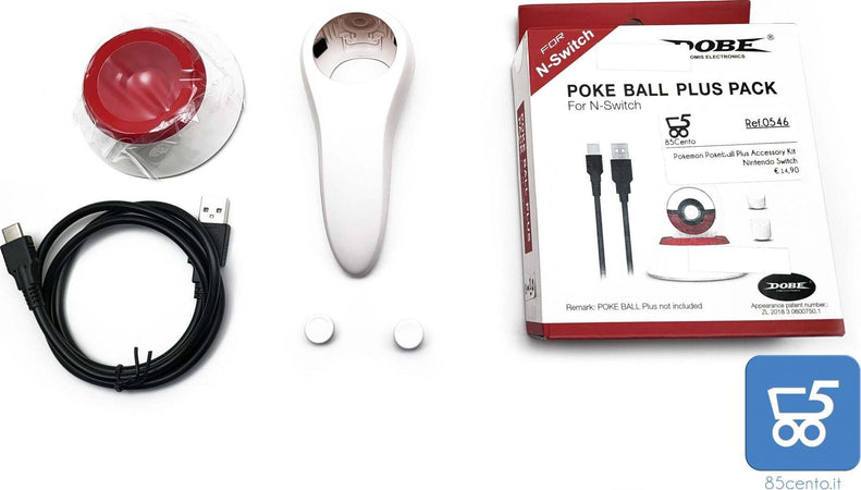 POKEMON Pokeball PLUS 4 in 1 Kit accessori Stand impugnatura Cavo Type-C Nintendo Switch