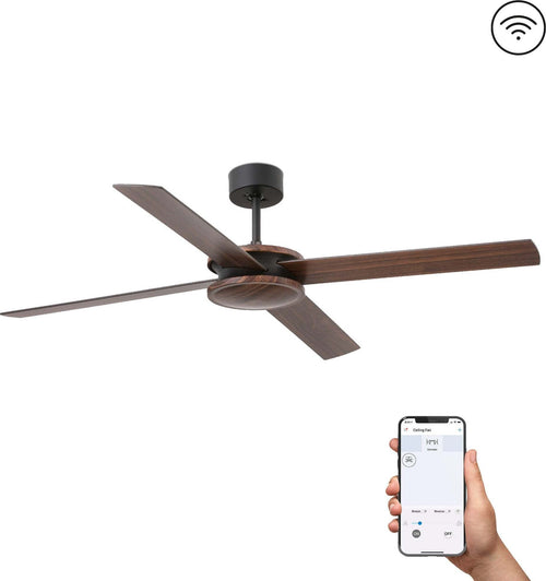 POLEA L Ventilatore da soffitto marrone con motore DC SMART Fai da te/Prodotti per la costruzione/Riscaldamento e raffreddamento/Sistemi mobili di climatizzazione/Ventilatori/Ventilatori da soffitto Led Mall Home - Napoli, Commerciovirtuoso.it