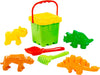 Polesie-Set-Da-Spiaggia-Con-Secchiello-Paletta-Rastrello-E-Formine-Verde