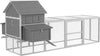 Pollaio-da-Giardino-con-Casetta-per-Galline,-Rampa-e-Area-Aperta,-310.5x149.5x149cm,-Grigio-LS9D51-150V01GYLS9