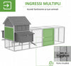 Pollaio-da-Giardino-con-Casetta-per-Galline,-Rampa-e-Area-Aperta,-310.5x149.5x149cm,-Grigio-LS9D51-150V01GYLS9