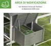 Pollaio-da-Giardino-con-Casetta-per-Galline,-Rampa-e-Area-Aperta,-310.5x149.5x149cm,-Grigio-LS9D51-150V01GYLS9