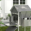 Pollaio-da-Giardino-con-Casetta-per-Galline,-Rampa-e-Area-Aperta,-310.5x149.5x149cm,-Grigio-LS9D51-150V01GYLS9