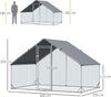 Pollaio-da-Giardino-con-Telaio-Zincato,-Copertura-Impermeabile-e-Rete-Esagonale,-3x2x2m,-Argento-UJ5D51-277UJ5