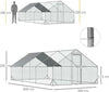 Pollaio-da-Giardino-con-Telaio-Zincato,-Copertura-Impermeabile-e-Rete-Esagonale,-3x6x2m,-Argento-YH6D51-277V02YH6