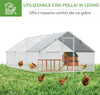 Pollaio-da-Giardino-con-Telaio-Zincato,-Copertura-Impermeabile-e-Rete-Esagonale,-3x6x2m,-Argento-YH6D51-277V02YH6