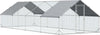 Pollaio-da-Giardino-con-Telaio-Zincato,-Copertura-Impermeabile-e-Rete-Esagonale,-3x8x2m,-Argento-KI9D51-277V03KI9