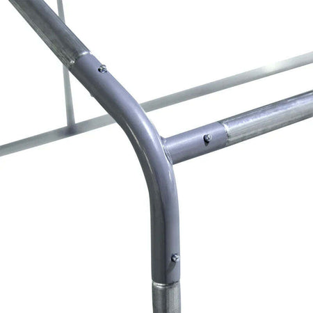 Pollaio-da-Giardino-con-Telaio-Zincato,-Copertura-Impermeabile-e-Rete-Esagonale,-3x8x2m,-Argento-KI9D51-277V03KI9