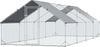 Pollaio-da-Giardino-con-Telaio-Zincato,-Copertura-Impermeabile-e-Rete-Esagonale,-3x8x2m,-Argento-KI9D51-277V03KI9