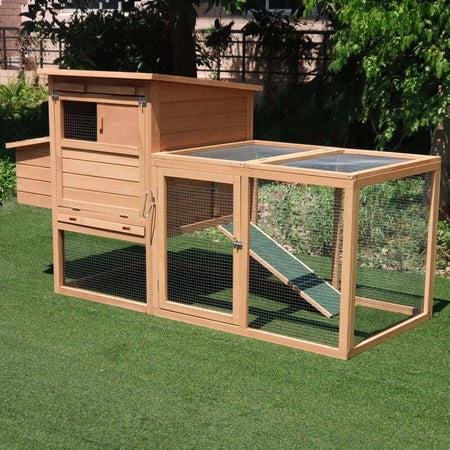 Pollaio-da-Giardino-Gabbie-per-Galline-da-Esterno-con-Zona-di-Corsa-e-Nido-in-Legno-190×81×103cm-JK5663-1481JK5