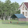 Pollaio-per-Galline-da-Esterno-in-Metallo-con-Copertura-in-Tessuto-Oxford,-300x400x195-cm,-Argento-GT8D51-139V07SRGT8