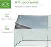 Pollaio-per-Galline-da-Esterno-in-Metallo-con-Copertura-in-Tessuto-Oxford,-300x400x195-cm,-Argento-GT8D51-139V07SRGT8