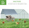 Pollaio-per-Galline-da-Esterno-in-Metallo-con-Copertura-in-Tessuto-Oxford,-300x400x195-cm,-Argento-GT8D51-139V07SRGT8