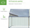 Pollaio-per-Galline-da-Esterno-in-Metallo-con-Copertura-in-Tessuto-Oxford,-600x303.5x195-cm,-Argento-LK4D51-139V08SRLK4