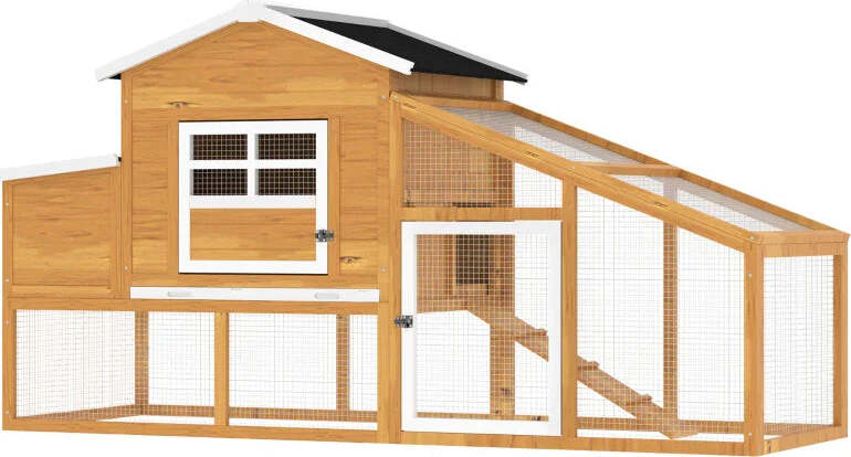 Pollaio-per-Galline-Ovaiole-da-Esterno-con-Zona-di-Corsa,-Pollaio-per-Galline-da-Esterno-con-Zona-di-Nidificazione-e-Vassoio-Estraibile-da-Giardino-in-Legno,-200x80x105-cm-RF3D51-100RF3
