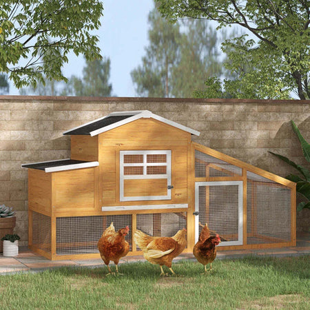 Pollaio-per-Galline-Ovaiole-da-Esterno-con-Zona-di-Corsa,-Pollaio-per-Galline-da-Esterno-con-Zona-di-Nidificazione-e-Vassoio-Estraibile-da-Giardino-in-Legno,-200x80x105-cm-RF3D51-100RF3