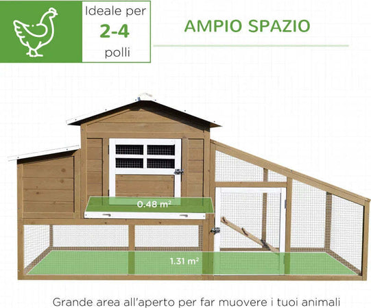 Pollaio-per-Galline-Ovaiole-da-Esterno-con-Zona-di-Corsa,-Pollaio-per-Galline-da-Esterno-con-Zona-di-Nidificazione-e-Vassoio-Estraibile-da-Giardino-in-Legno,-200x80x105-cm-RF3D51-100RF3