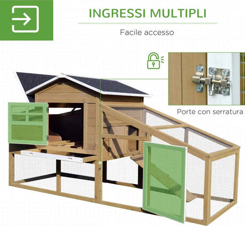 Pollaio-per-Galline-Ovaiole-da-Esterno-con-Zona-di-Corsa,-Pollaio-per-Galline-da-Esterno-con-Zona-di-Nidificazione-e-Vassoio-Estraibile-da-Giardino-in-Legno,-200x80x105-cm-RF3D51-100RF3