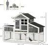 Pollaio-Prefabbricato-in-Legno-con-Area-Aperta,-Casetta-e-Nido,-161.5x62.5x115cm,-Grigio-MJ4D51-361V00GYMJ4