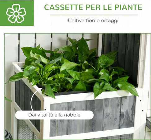 Pollaio-Prefabbricato-in-Legno-con-Area-Aperta,-Casetta-e-Nido,-161.5x62.5x115cm,-Grigio-MJ4D51-361V00GYMJ4
