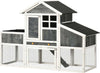 Pollaio-Prefabbricato-in-Legno-con-Area-Aperta,-Casetta-e-Nido,-161.5x62.5x115cm,-Grigio-MJ4D51-361V00GYMJ4