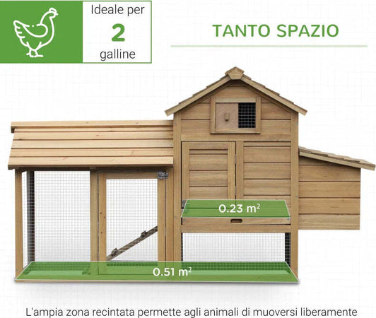 Pollaio-Prefabbricato-in-Legno-per-2-Galline-con-Recinzione-e-Nido-per-Cova,-150.5x54x87cm-BG7D51-108BG7