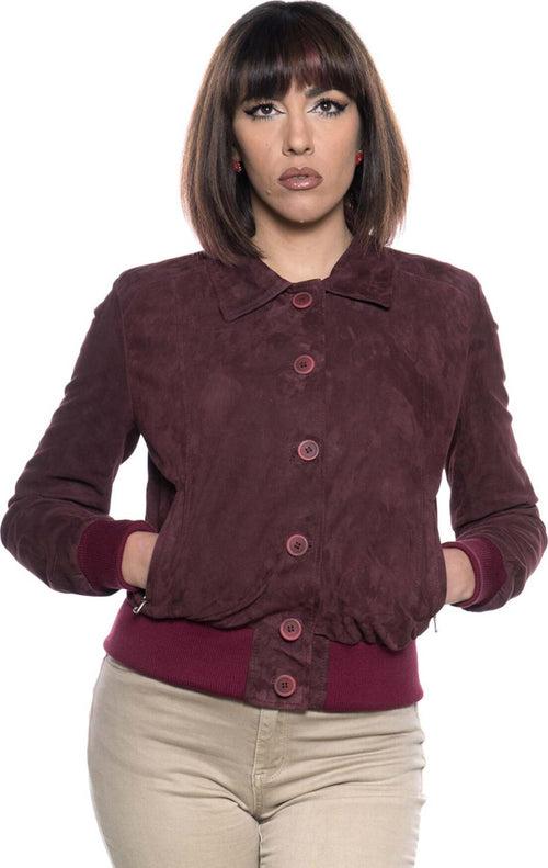 Polo---Bomber-Donna-Bordeaux-in-vera-pelle-camoscio