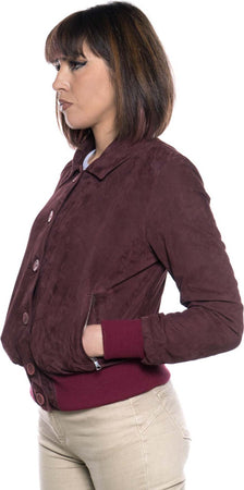 Polo---Bomber-Donna-Bordeaux-in-vera-pelle-camoscio