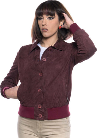 Polo---Bomber-Donna-Bordeaux-in-vera-pelle-camoscio