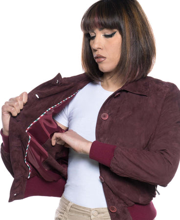 Polo---Bomber-Donna-Bordeaux-in-vera-pelle-camoscio