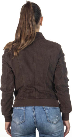 Polo---Bomber-Donna-Testa-di-Moro-in-vera-pelle-camoscio