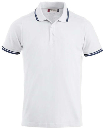 Polo Amarillo Bianco Polo Manica Corta con Profili Blu