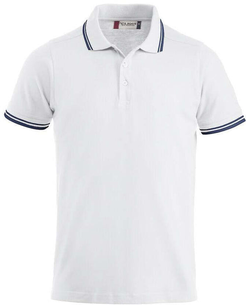 Polo Amarillo Bianco Polo Manica Corta con Profili Blu