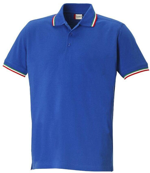 Polo Amarillo Bianco Polo Manica Corta con Profili Tricolore