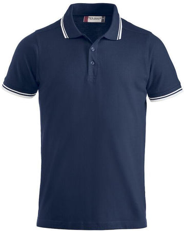 Polo Amarillo Blu Polo Manica Corta con Profili Bianco