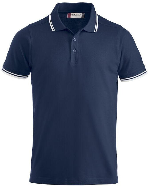 Polo Amarillo Blu Polo Manica Corta con Profili Bianco