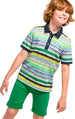 Polo Bambino Mezze Maniche Bottoni Maglia Maniche Corte con Colletto Multi Color Righe Estiva Bimbo Maglietta Estate Bambino Verde Blu Azzurra in Cotone polo bambino/ragazzo Piccole Canaglie - Tropea, Commerciovirtuoso.it