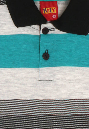 Polo Bambino Righe Maglia Maniche Corte Bimbo Estiva con Colletto 3 Bottoni Maglietta Polo 98% cotone Mezze Maniche Bombo POLO Piccole Canaglie - Tropea, Commerciovirtuoso.it