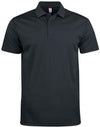 Polo Basic Active Nero Polo Unisex Tessuto Tecnico Tennis Paddle Taglie Forti