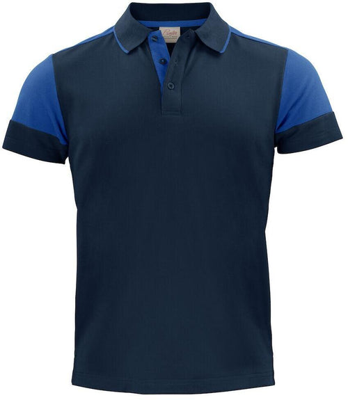 Polo Bicolore Prime Blu Royal Maglietta Misto Cotone Organico Poliestere Riciclato Ecosostenibile