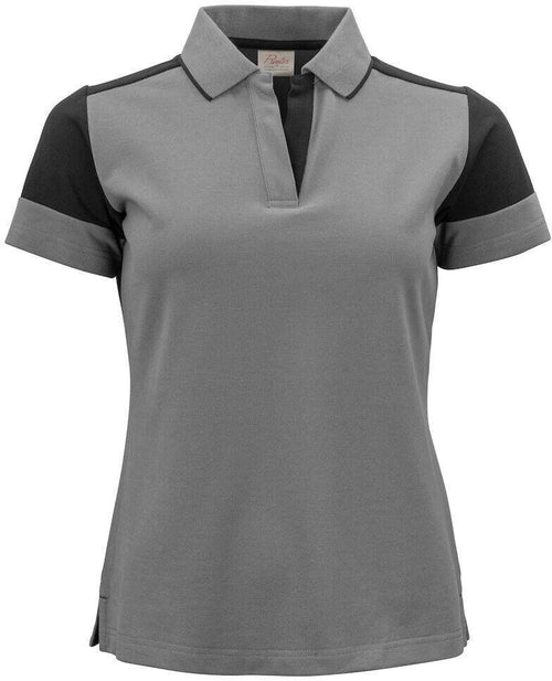 Polo Bicolore Prime Grigio Nero Maglietta Donna Misto Cotone Organico Poliestere Riciclato Ecosostenibile