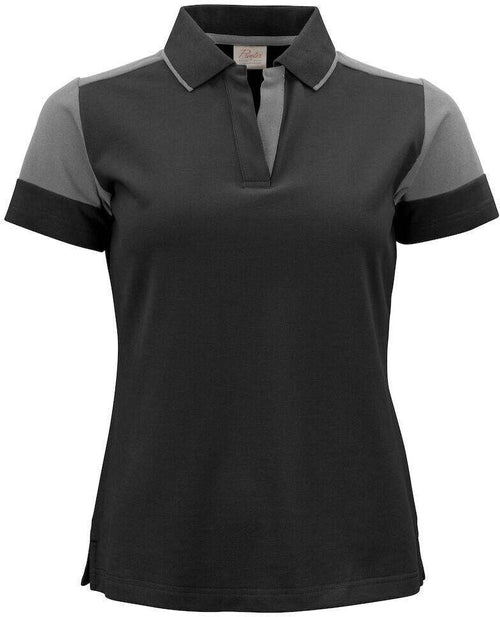 Polo Bicolore Prime Nero Grigio Maglietta Donna Misto Cotone Organico Poliestere Riciclato Ecosostenibile