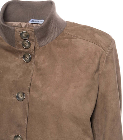 Polo-Bis---Bomber-Donna-Miele-in-vera-pelle-camoscio