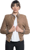 Polo-Bis---Bomber-Donna-Miele-in-vera-pelle-camoscio