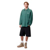 CARHARTT WIP polo carhartt wip pique script sweat - dark fir / white garment dyed da uomo