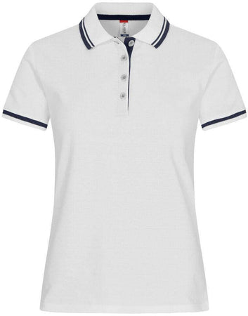 Polo Clique Astoria Bianco Polo Donna con Profili