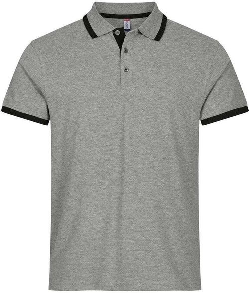 Polo Clique Austin Grigio Melange Polo Cotone con Inserti Taglie Forti